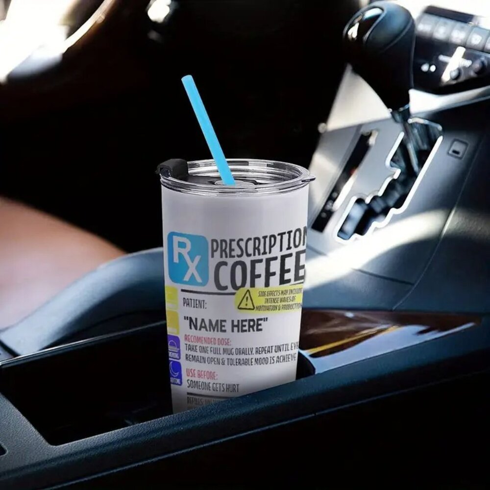 {NEW} Funny 20oz "RX Prescription Coffee" Insulated Stainless Steel Tumbler